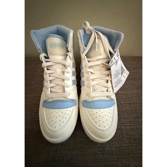 NIB Women's Adidas Break Start Mid 'White / Glow Blue' High  Top / Size 7 - Picture 1 of 10